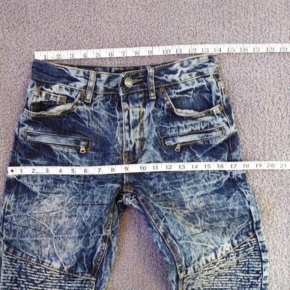 CJ Black Premium Distressed Ripped Denim Slim Fit Jeans W28 L30 Streetwear - Picture 11 of 12